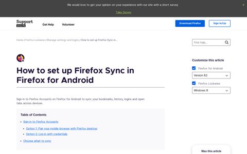 How to set up Firefox Sync in Firefox for Android | Mozilla ...