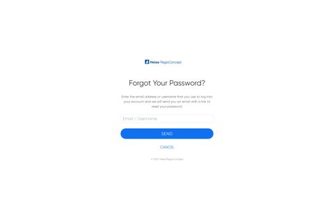 Forgot Your Password? - Heise RegioConcept Login