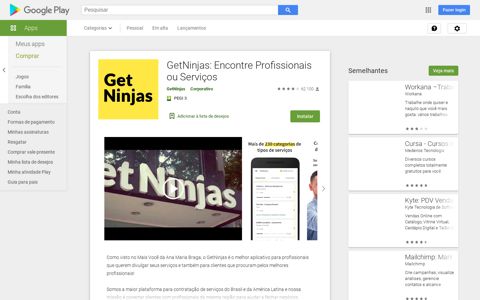 GetNinjas: Encontre Profissionais ou Serviços – Apps no ...