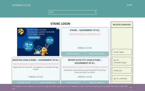 etaxbc logon - General Information about Login - Logines UK