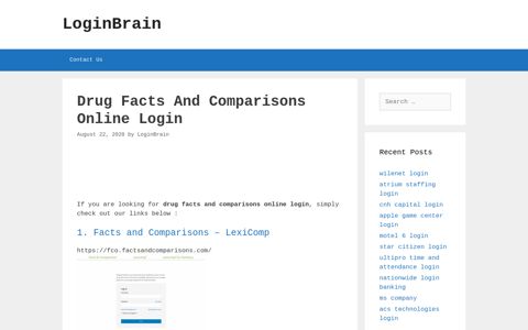 drug facts and comparisons online login - LoginBrain