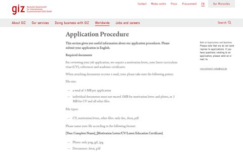 Application Procedure - GIZ