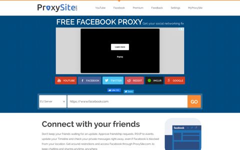 Facebook Proxy - ProxySite.com
