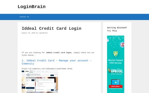 iddeal credit card login - LoginBrain