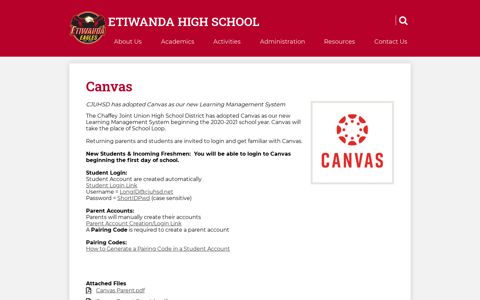 Etiwanda High School - Chaffey Joint Union High School District