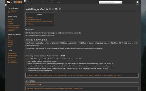 Installing A Mod With FOMM - Nexus Mods Wiki