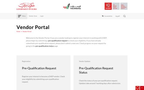 Vendor Portal - Dubai Aviation Engineering Projects