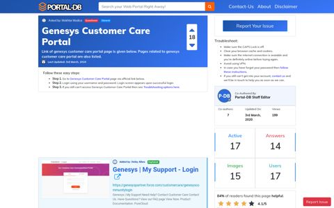 Genesys Customer Care Portal