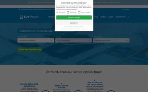 Handy Reparatur jetzt online buchen EDV-Repair