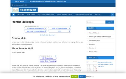Frontier Mail Login - Frontier Yahoo Mail Login and Help