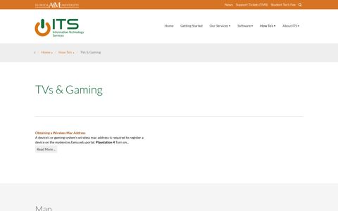 TVs & Gaming - Information Technology Services - FAMU ITS