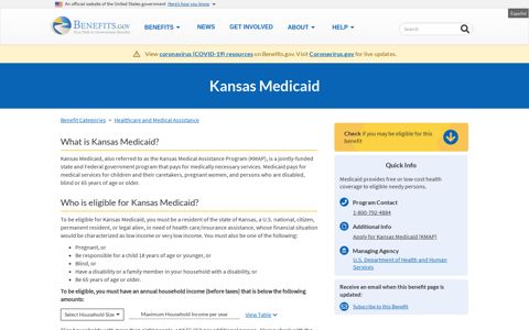 Kansas Medicaid | Benefits.gov