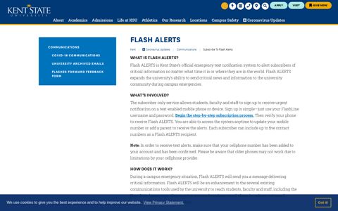 Flash ALERTS | Kent State University