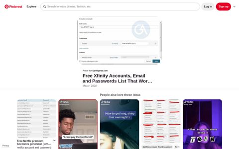 Free Xfinity Accounts, Email and Passwords List ... - Pinterest