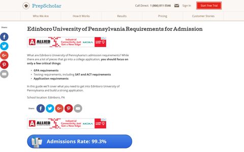 Edinboro University of Pennsylvania Admission Requirements