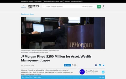 JPMorgan Fined $250 Million for Asset, Wealth Management ...