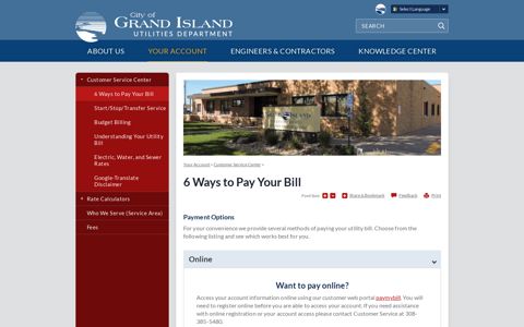 6 Ways to Pay Your Bill | City of Grand Island, NE