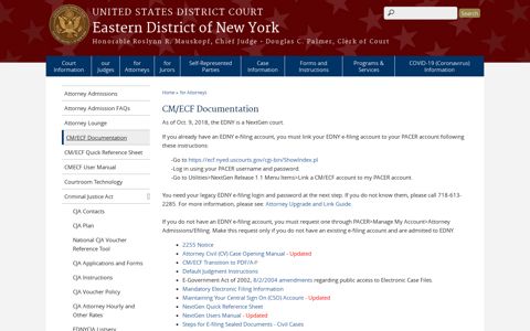 CM/ECF Documentation | Eastern District of New York | United ...