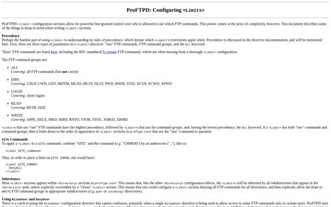 Configuring <Limits> - ProFTPD