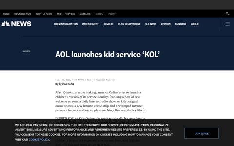 AOL launches kid service 'KOL' - NBC News