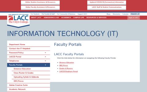 Information Technology Department (IT) - Faculty Portals - Los ...