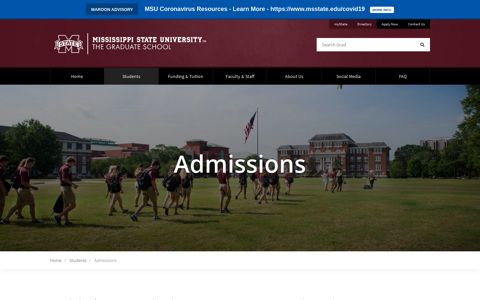 Admissions - The Graduate School - Mississippi State University