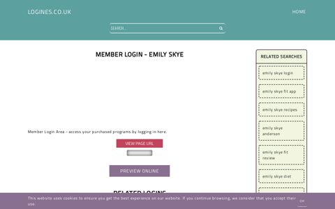 Member Login - Emily Skye - General Information about Login