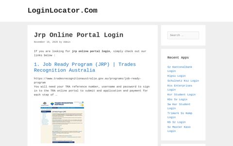 Jrp Online Portal Login - LoginLocator.Com