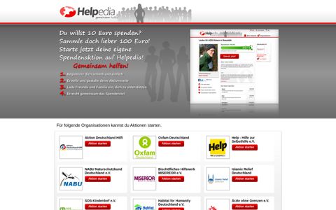 Helpedia - online Spendenaktionen starten