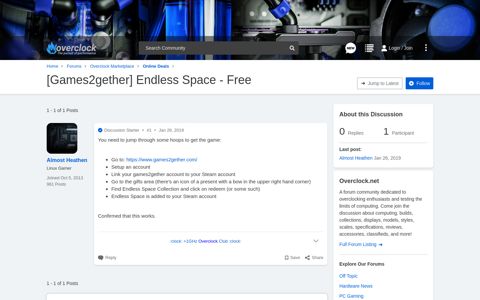 [Games2gether] Endless Space - Free | Overclock.net