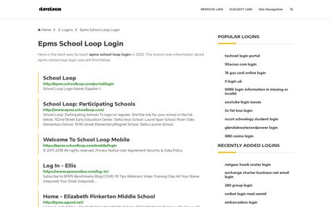 Epms School Loop Login ❤️ One Click Access - iLoveLogin