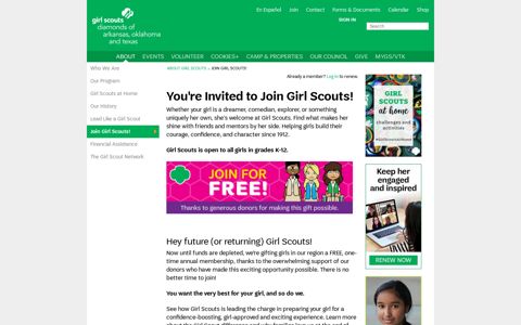 Join Girl Scouts, sign up today!