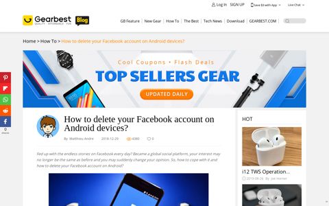 How to delete your Facebook account on Android ... - Gearbest