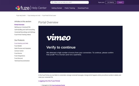 Portal Overview – Fuze Help Center