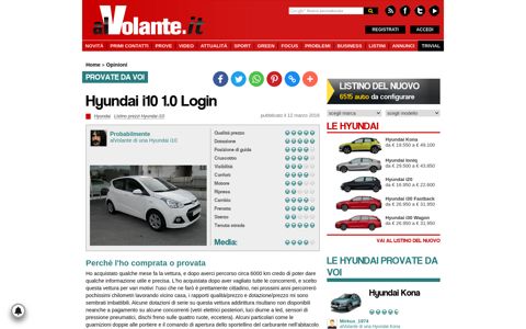 Prova Hyundai i10 1.0 Login - Probabilmente - alVolante