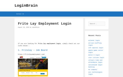 frito lay employment login - LoginBrain