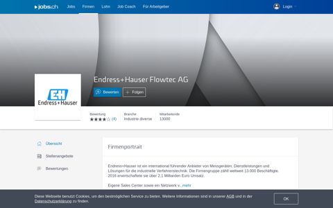 Endress+Hauser Flowtec AG - 10 Stellenangebote auf jobs.ch