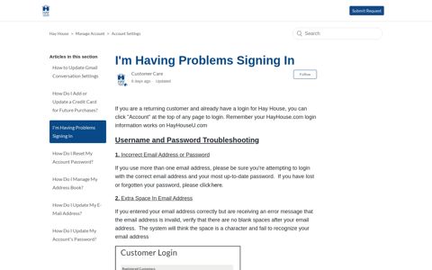 I'm Having Problems Signing In – Hay House