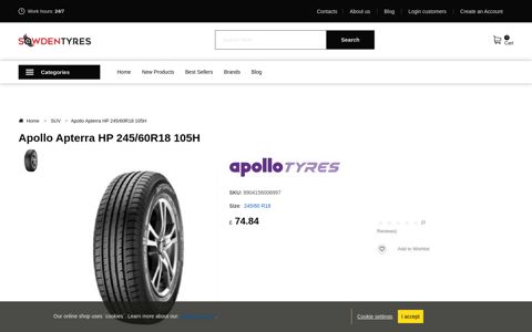 • Apollo Apterra HP 245/60R18 105H • SUV Tyres ≡ Express ...