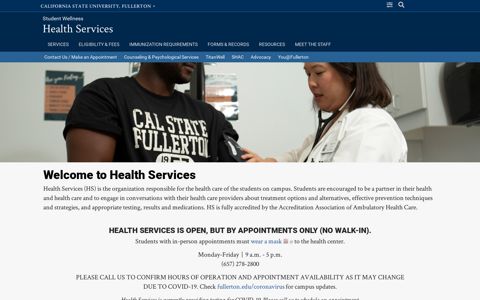 Health Services - Cal State Fullerton