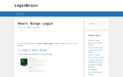 Heart Bingo - Login | Heart Bingo™ - LoginBrain