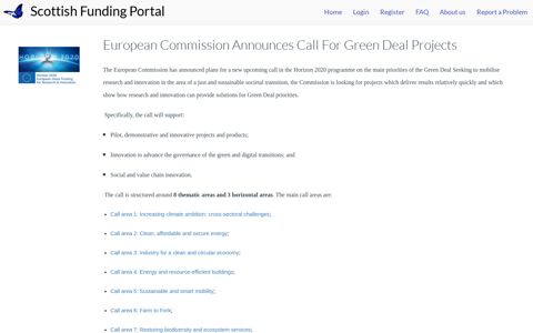European Commission Announces Call For Green Deal Projects