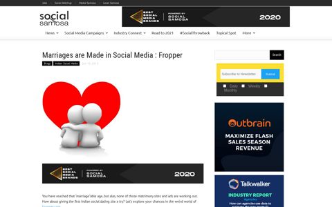 Marriages are Made in Social Media : Fropper - Social Samosa
