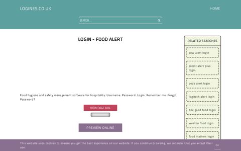Login - Food Alert - General Information about Login