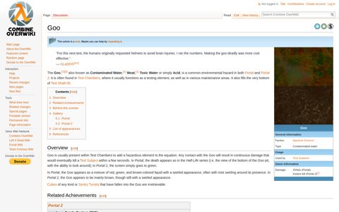 Goo - Combine OverWiki, the original Half-Life wiki and Portal ...