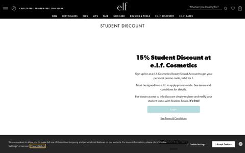 e.l.f. Cosmetics Student discount | e.l.f. Cosmetics