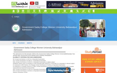 Government Sadiq College Women University Bahawalpur ...
