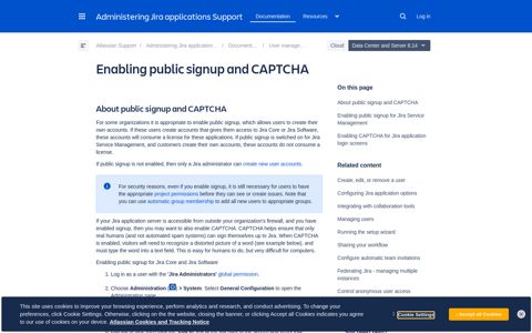 Enabling public signup and CAPTCHA | Administering Jira ...