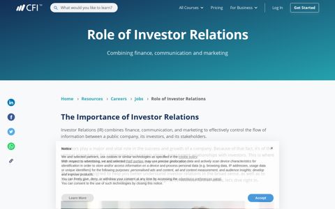 The Role of Investor Relations - Importance of the IR Department