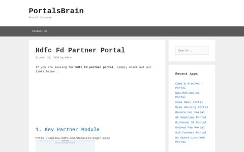 Hdfc Fd Partner - Key Partner Module - PortalsBrain - Portal ...